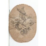 Scuola del XVIII secolo, San Francesco con angeli - tecnica mista su carta, mm 440x320 -
