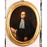 Scuola del XVIII secolo, Ritratti di coniugi - coppia di dipinti ad olio su tela [...]