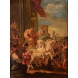 Scuola del XVIII secolo, Trionfo di Cesare - olio su tela, cm 67x50 -
