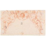 Scuola italiana del XVIII secolo, Angeli che reggono il velo con immagini di Cristo - [...]