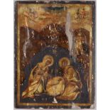 Icona della natività. XVII-XVIII secolo, - olio su tavola, cm 40x30 (difetti) -