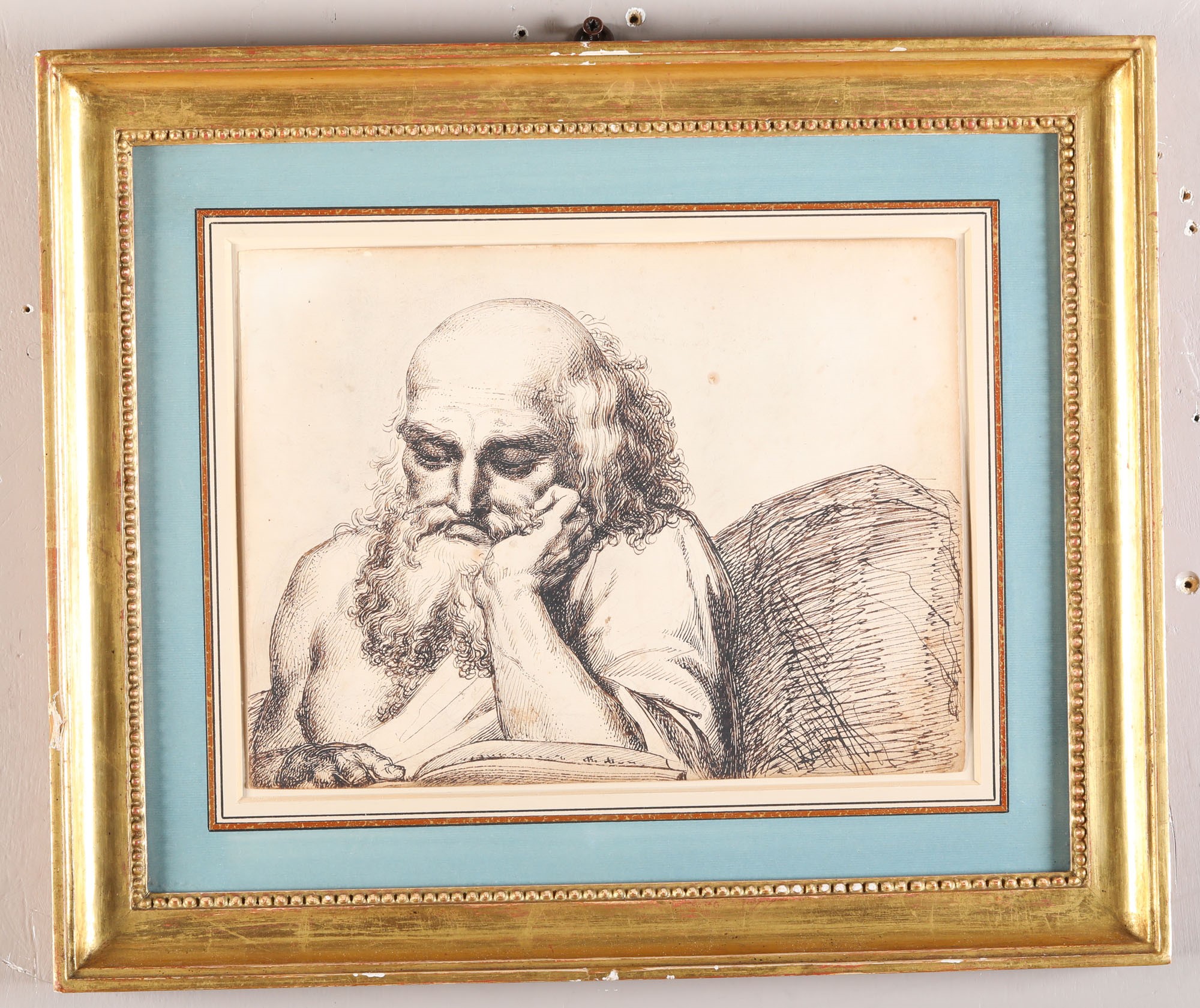 Luigi Sabatelli (Firenze 1772 - Milano 1850), Filosofo in lettura - penna e [...]