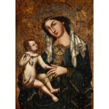 Scuola del XIX secolo, Madonna con il Bambino - olio su tela, cm 78x56 -
