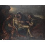 Scuola veneta del XVII secolo, Compianto sul Cristo morto - olio su tela, cm 120x156 -
