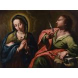 Scuola italiana del XVIII secolo, Madonna con San Giovanni evangelista - olio su [...]