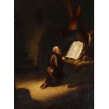 Gerrit Dou (Leida 1613-1675), nei modi di, San Gerolamo - olio su tavola, cm 58x42 -