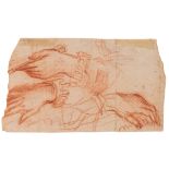 Scuola fiorentina del XVII secolo, Studio di mani - recto-verso, sanguigna su carta, [...]