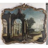 Scuola del XVIII secolo, Scorci con architetture e personaggi - coppia di dipinti ad [...]