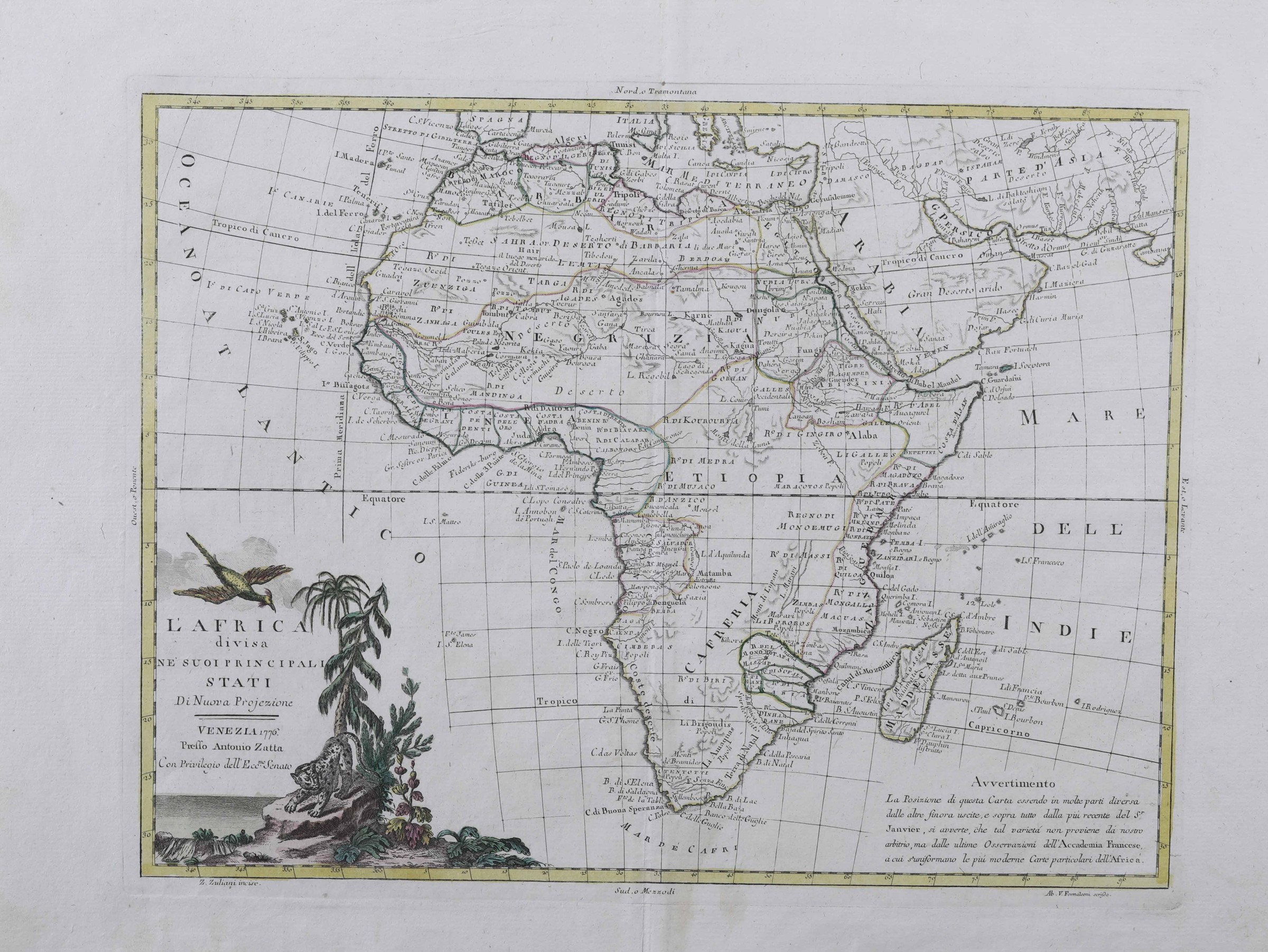 Zatta, Antonio, L'Africa divisa nei suoi principali stati..Venezia,Zatta,1776 - Cm. [...]