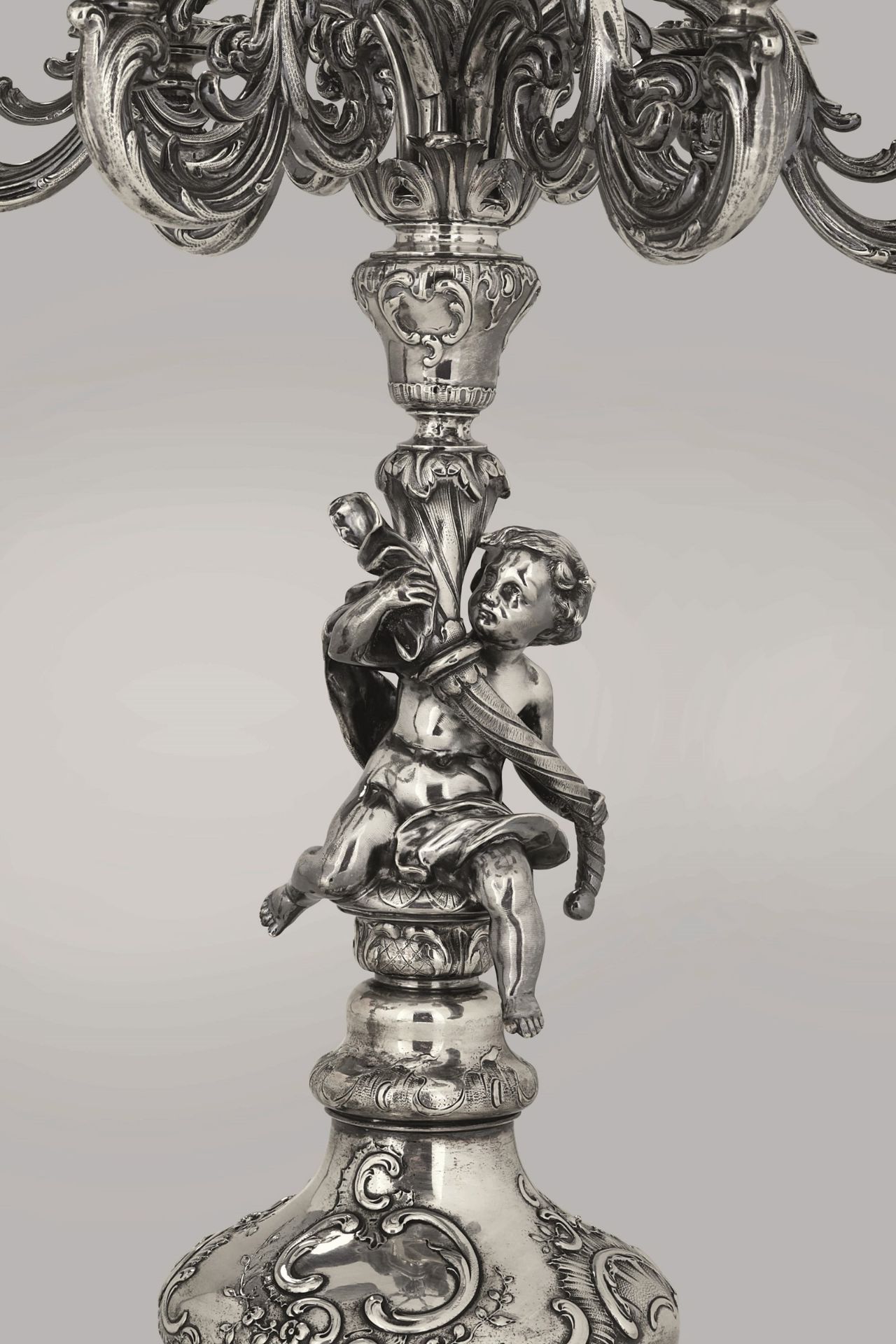 Two silver candle holders, Vienna 1867/1922 - Silversmith VMS (unidentified). Molten [...] - Bild 3 aus 7