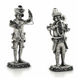 Two musicians, 1900s, likely Austria or Germany - Two musicians in silver and [...]