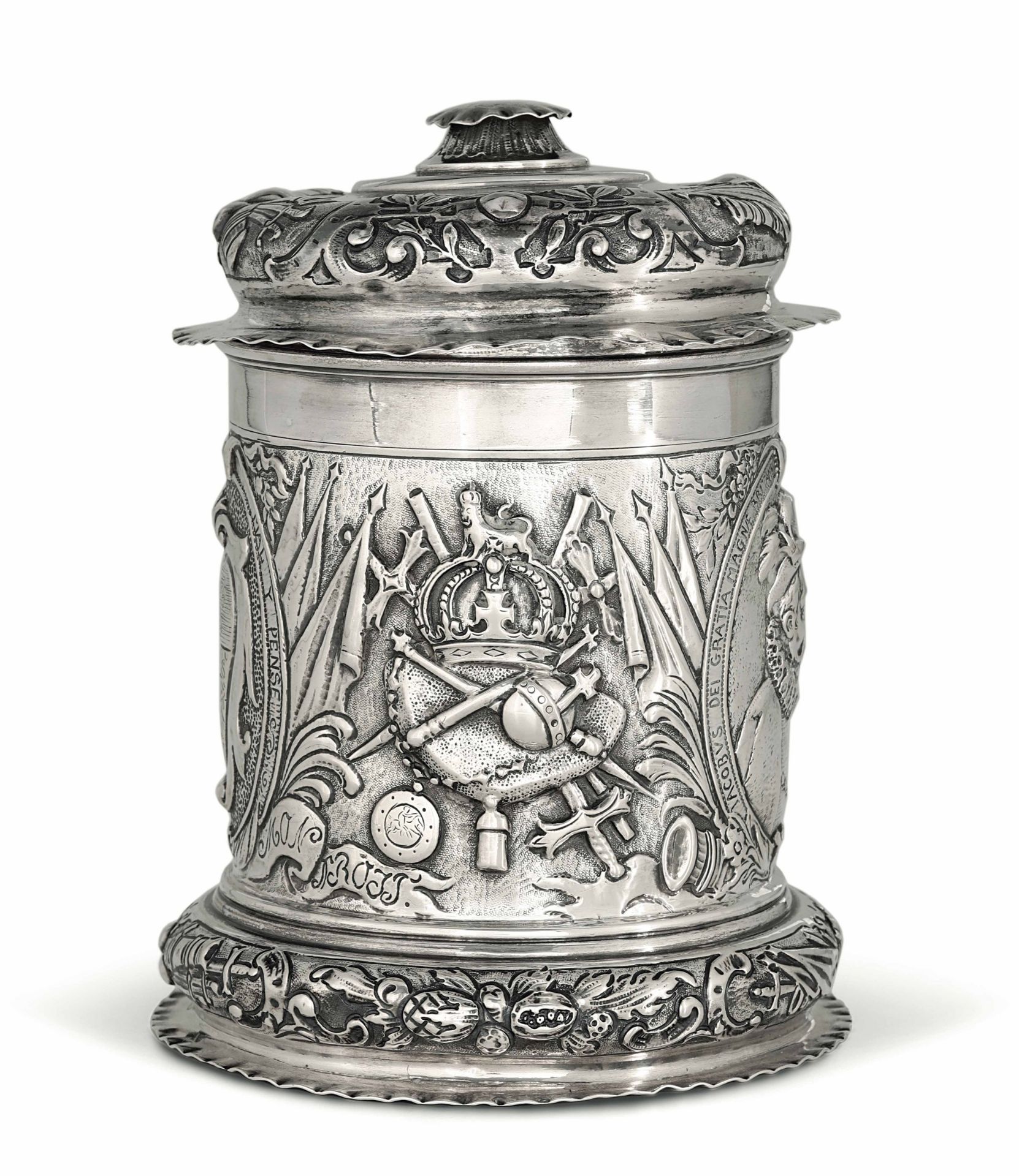 A silver tankard, Europe 18/1900s - 775gr, H 18cm - - Bild 3 aus 4