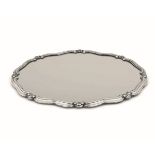A tray with mirror, 1900s, Italy - Centrepiece in silver. 46.5x40.5cm -