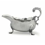 A sterling silver gravy boat, J. Kirkup - Newcastle 1742. 215gr, 17x10x11cm -