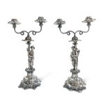 Two silver candlesticks, Austro-Hungarian Empire - Two silver candlesticks with [...]