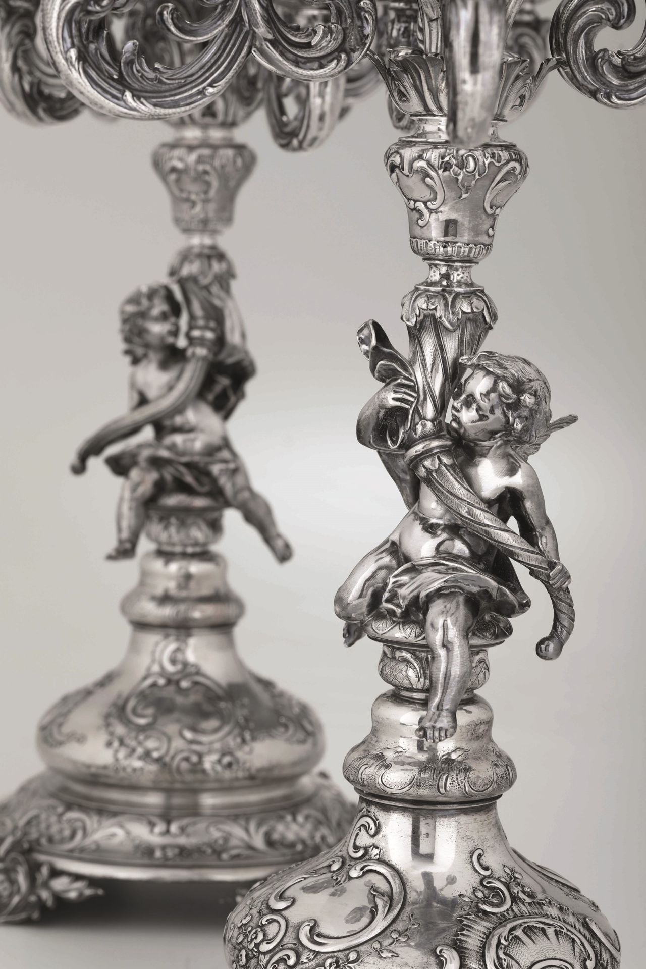 Two silver candle holders, Vienna 1867/1922 - Silversmith VMS (unidentified). Molten [...] - Bild 5 aus 7