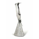 A vase with hands, Italy, 1950s - A silver vase. 375gr, H 36cm. -
