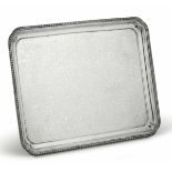 A silver tray, Egypt, 1900s - A large, shaped, rectangular tray in silver, 1200gr, [...]