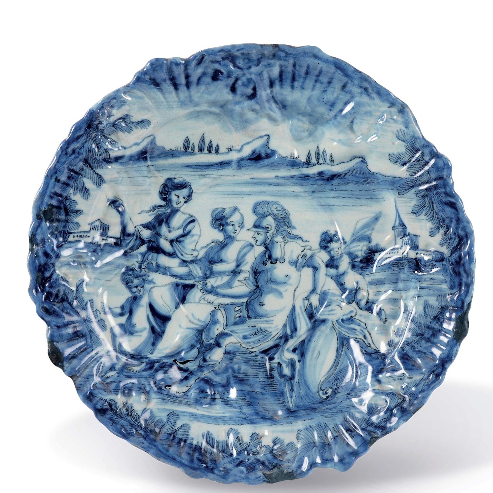 Grande piatto Savona, prima metà del XVIII secolo, - Maiolica a gran fuoco in [...]