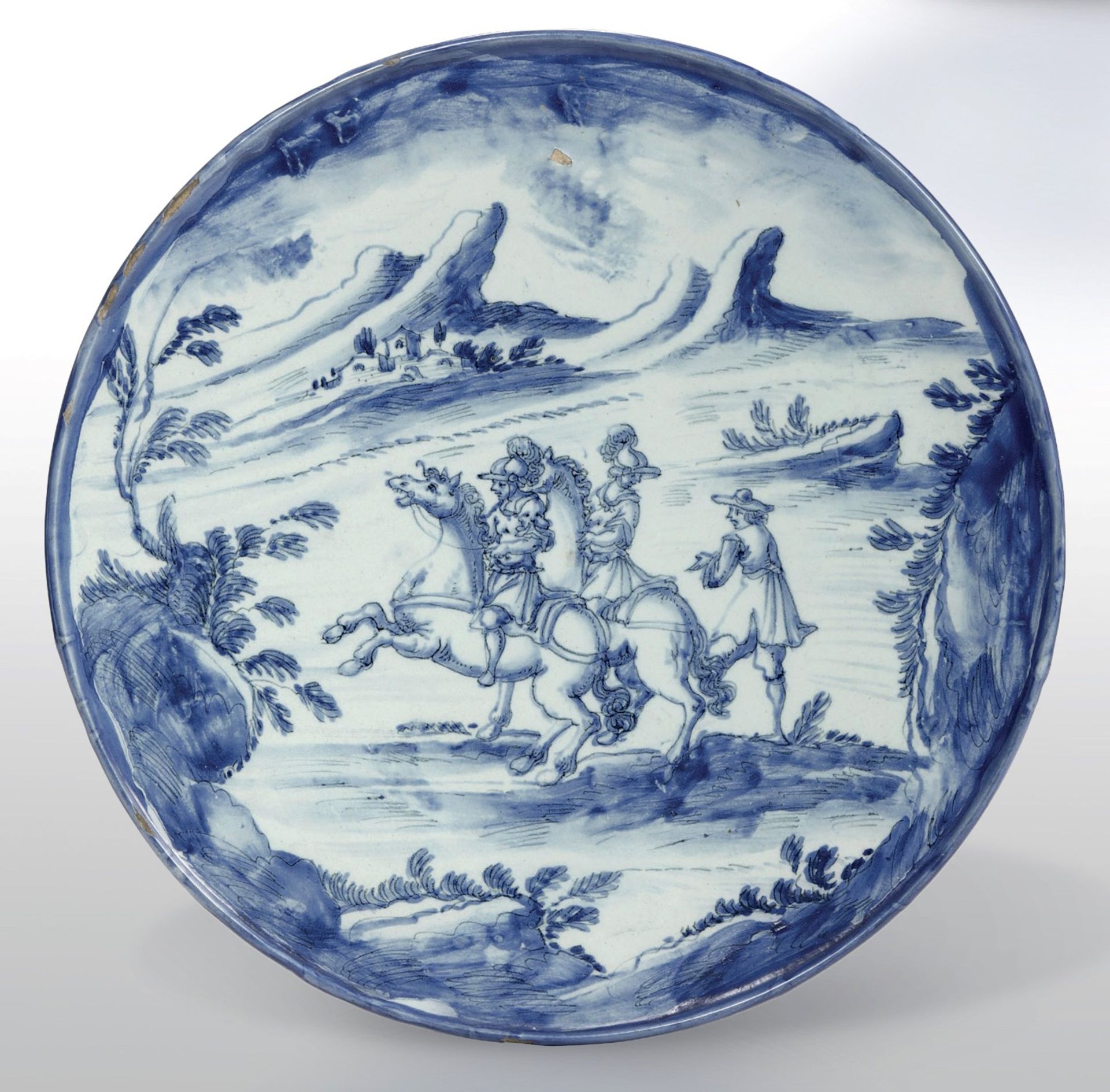 Sottocoppa Savona, fine del XVII - inizio del XVIII secolo, - Maiolica a gran fuoco [...]