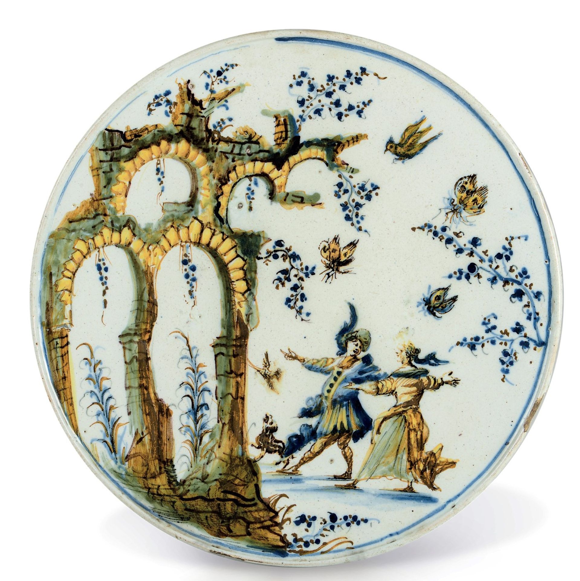 Sottocoppa Savona, Manifattura Chiodo, metà del XVIII secolo, - Maiolica. Marca: [...]