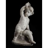 Putto ebbro. Marmo bianco. Genova XVII-XVIII secolo. Scultore barocco prossimo a [...]