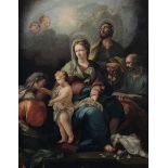 Scuola italiana del XVIII secolo, Sacra Famiglia - olio su tela, cm 158x121 -