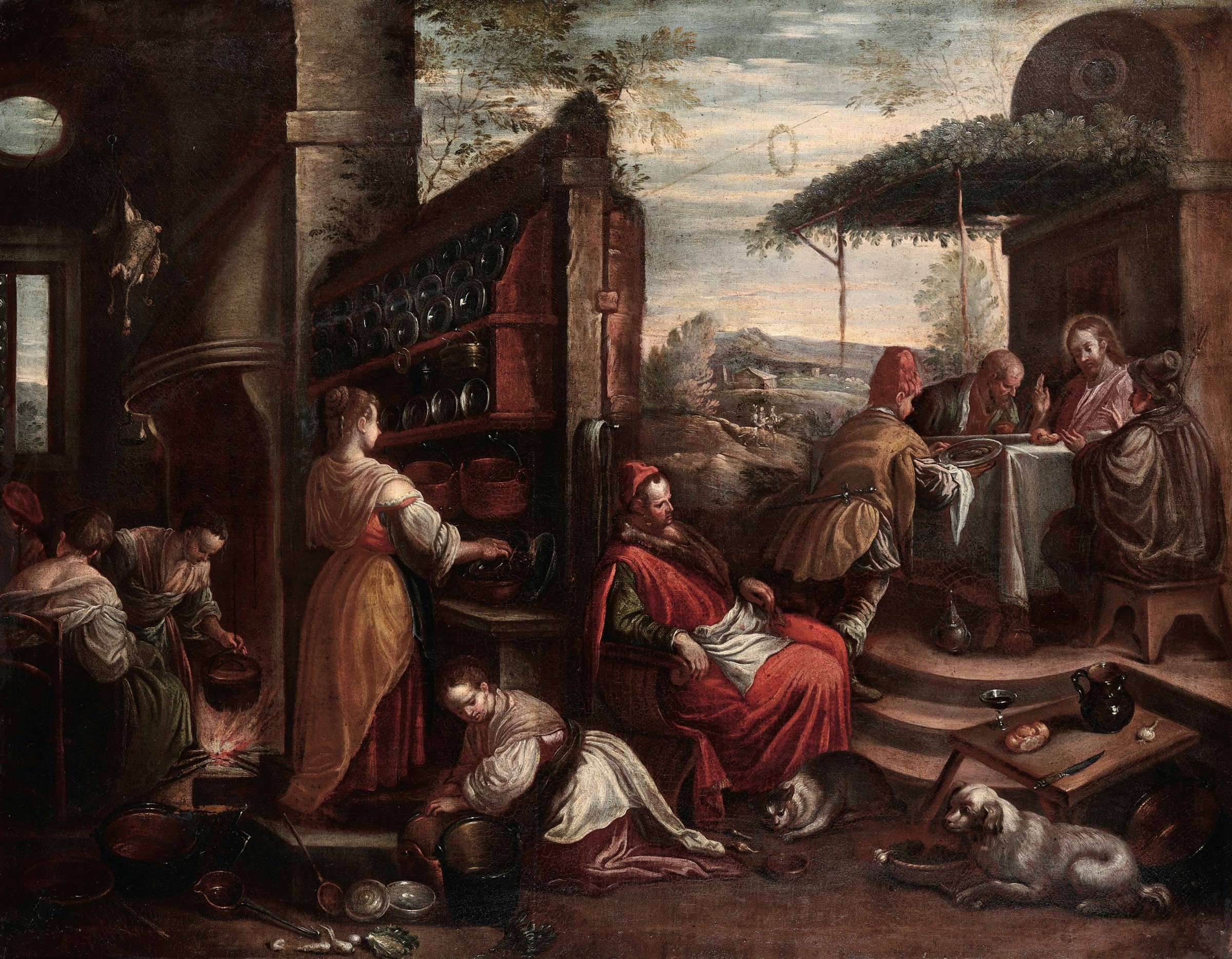Leandro Bassano (Bassano del Grappa 1557 - Venezia 1622), attribuito a, La cena di [...]