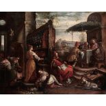 Leandro Bassano (Bassano del Grappa 1557 - Venezia 1622), attribuito a, La cena di [...]