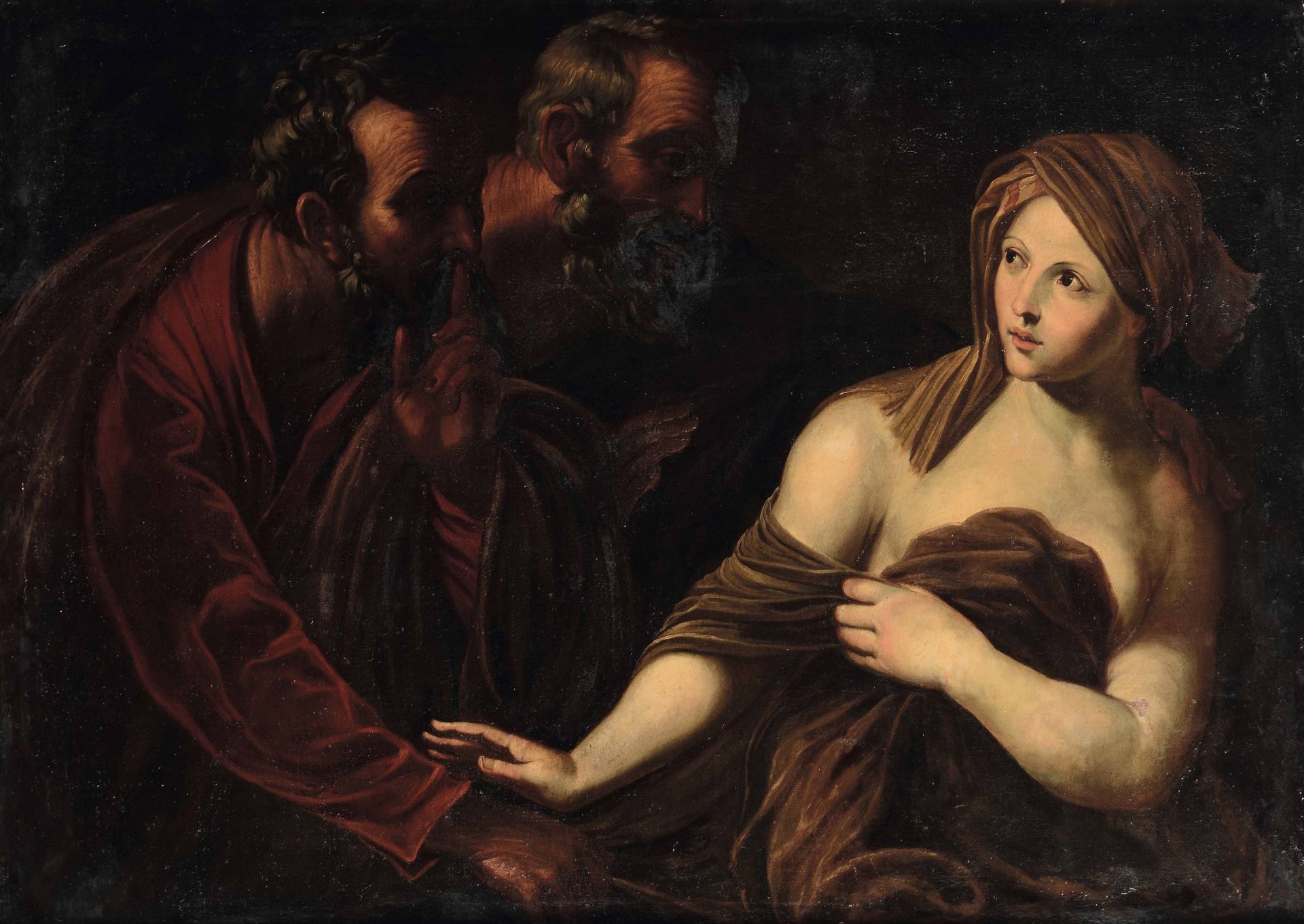 Guido Reni (Bologna 1575 - 1642), copia da, Susanna e i vecchioni - olio su tela, cm [...]