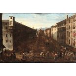 Scuola genovese del XVII secolo, Mercato di Piazza Nuova a Genova - olio su tela, cm [...]