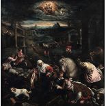 Leandro Bassano (Bassano del Grappa 1557 - Venezia 1622), Scena popolare con Apollo [...]