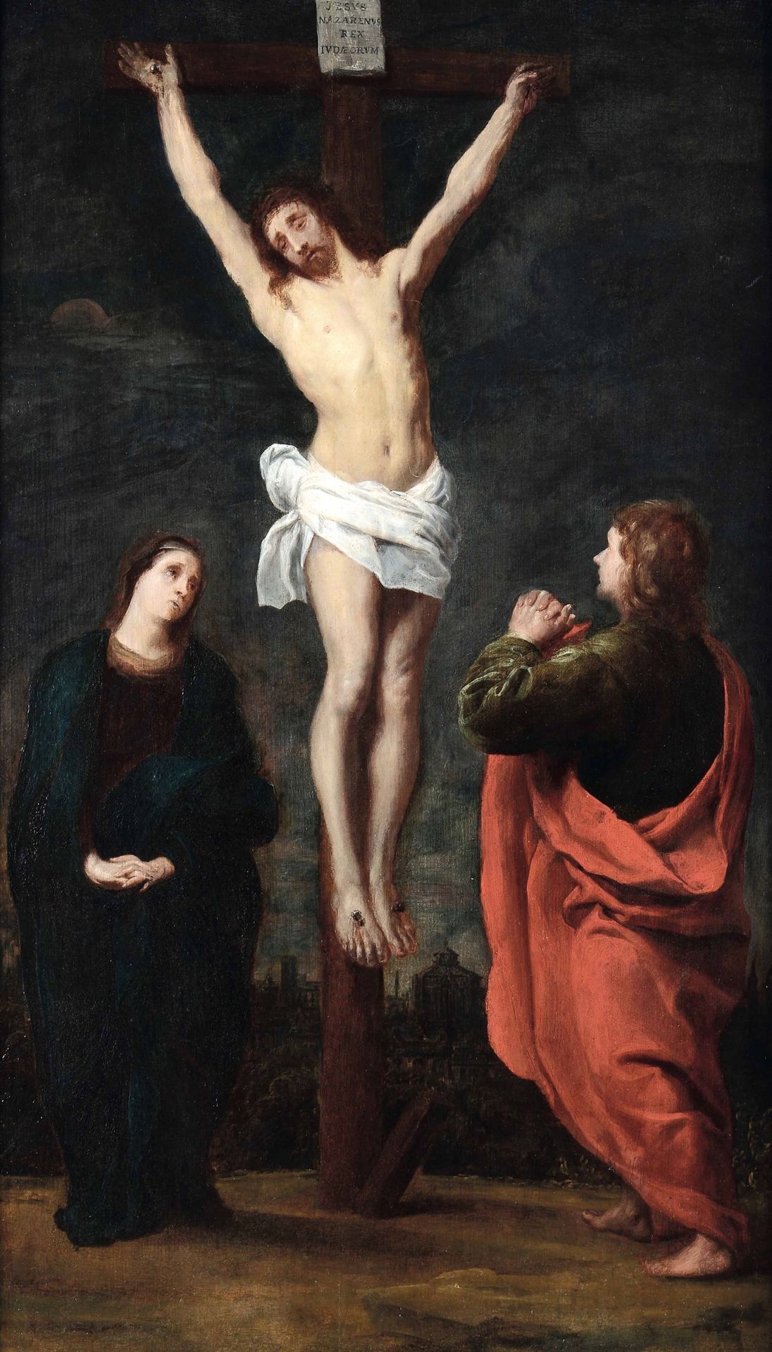 Pieter de Grebber (Haarlem 1600-1652), Gesù in croce fra la Madonna e S. Giovanni - [...]