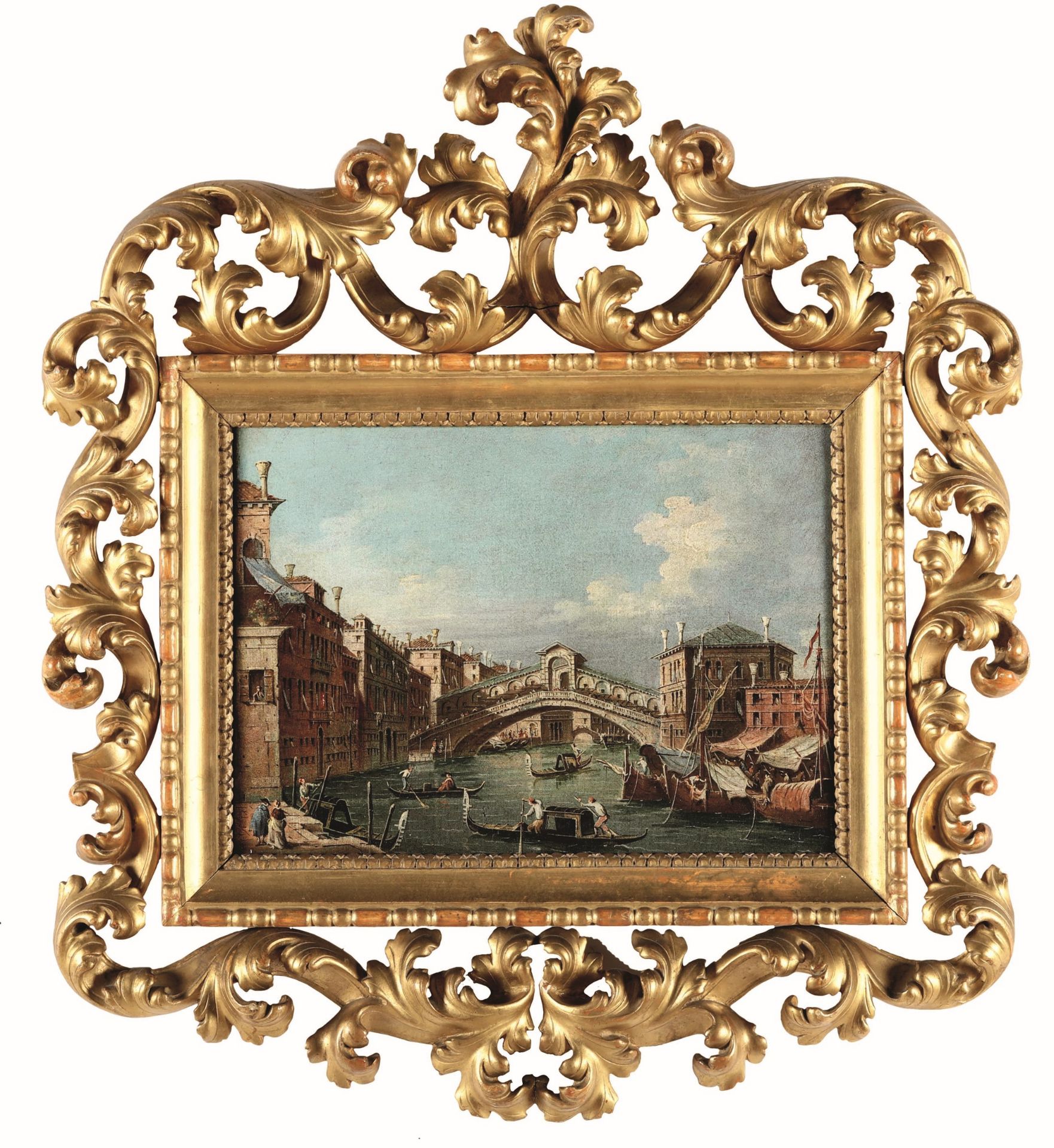 Giacomo Guardi (Venezia 1764-1835), Veduta del ponte di Rialto a Venezia - olio su [...]