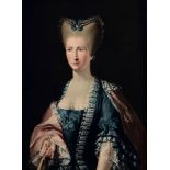 Scuola dell'Europa dell'est del XVIII secolo, Gentildonna in abito azzurro - olio su [...]