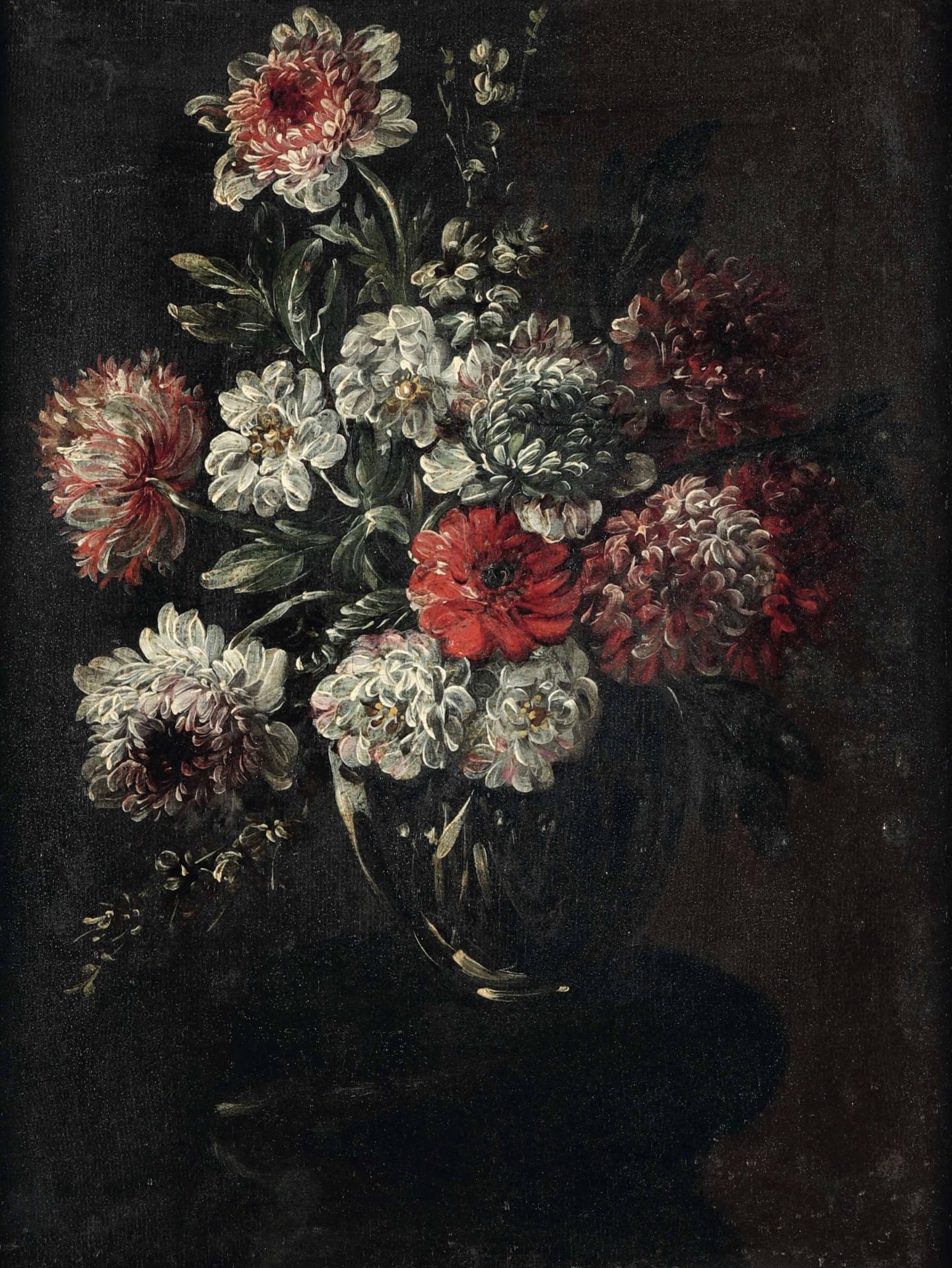 Scuola romana del XVIII secolo, Nature morte con vasi di fiori - coppia di dipinti ad [...] - Bild 2 aus 3