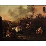 Pieter Van Laer detto il Bamboccio (Harlem 1599-1642), attribuito a, Scena popolare - [...]