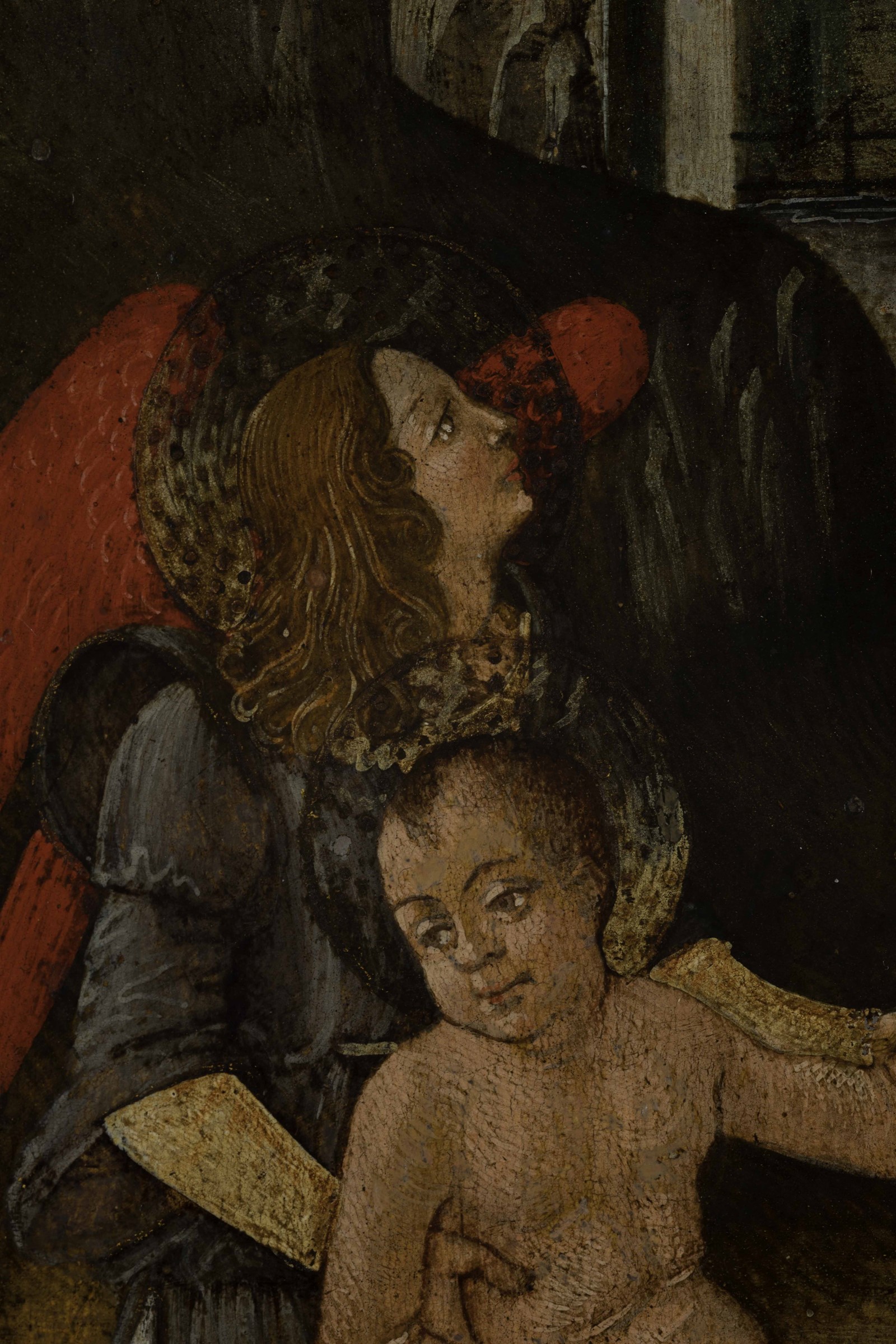 Scuola fiorentina del XVI secolo, Adorazione del bambino - tempera su tavola, diam cm [...] - Image 5 of 6