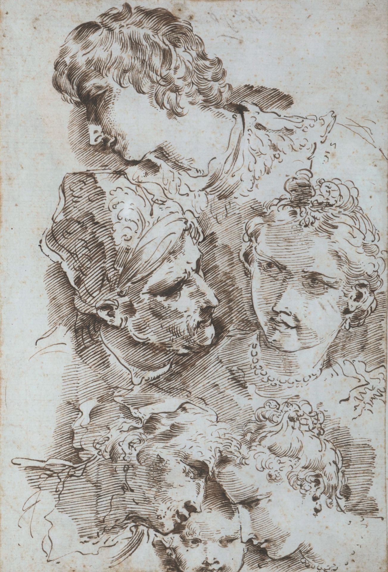 Donato Creti (Cremona 1671 - Bologna 1749), Studio per teste femminili e maschili - [...]