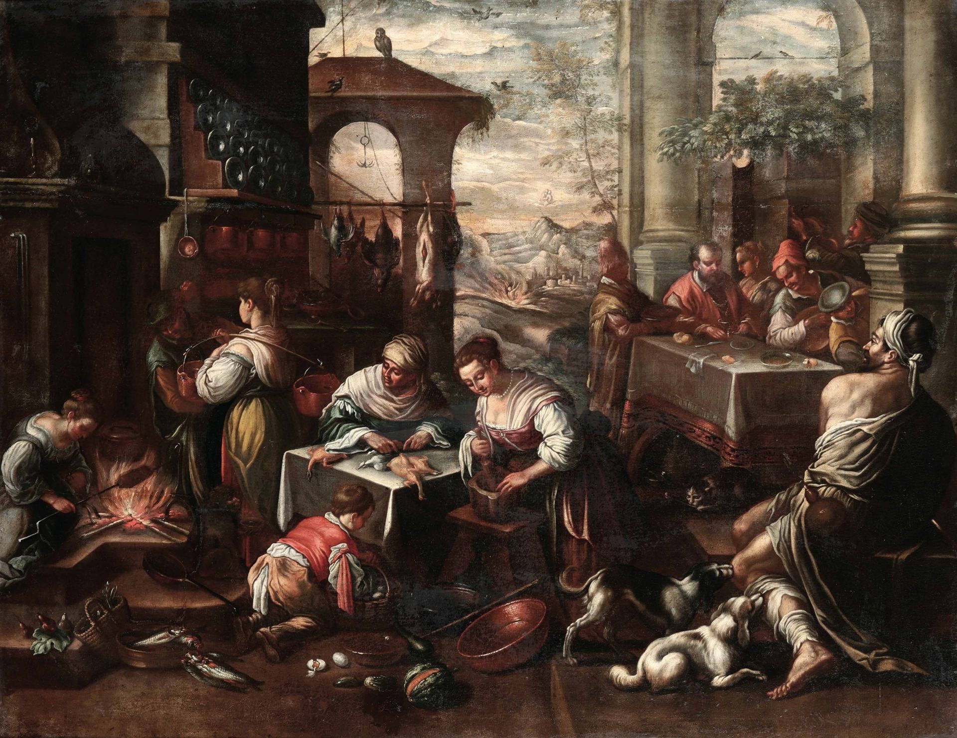 Leandro Bassano (Bassano del Grappa 1557 - Venezia 1622), attribuito a, La cena del [...]