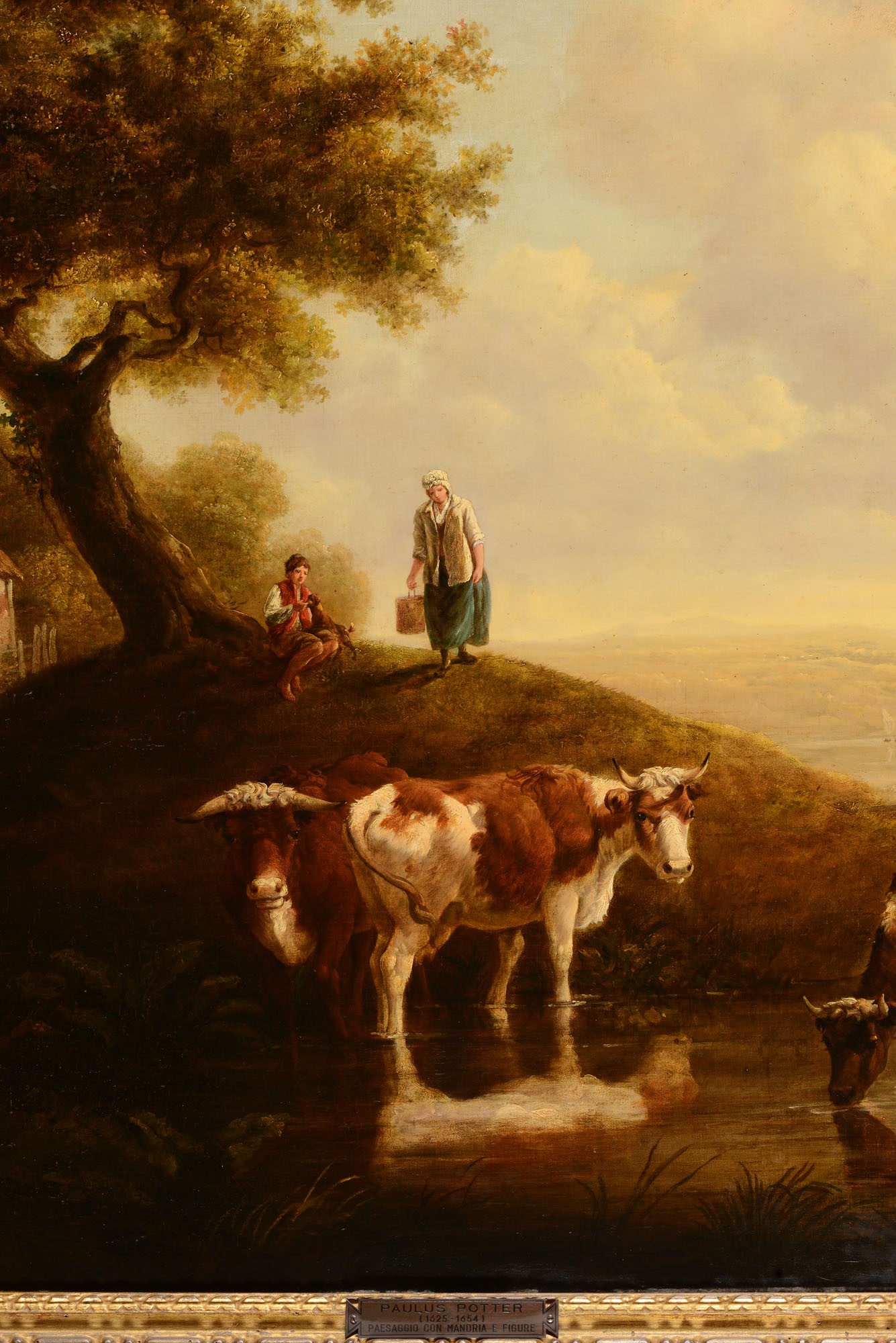 Paulus Potter (Enkhuizen 1625 - Amsterdam 1654), Paesaggio con figure e bestiame - [...] - Image 2 of 4