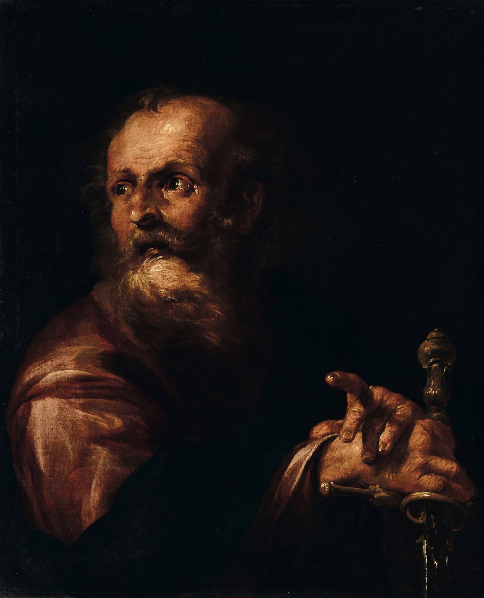 Gioacchino Assereto (Genova 1600-1649), attribuito a, San Paolo - olio su tela, cm [...]