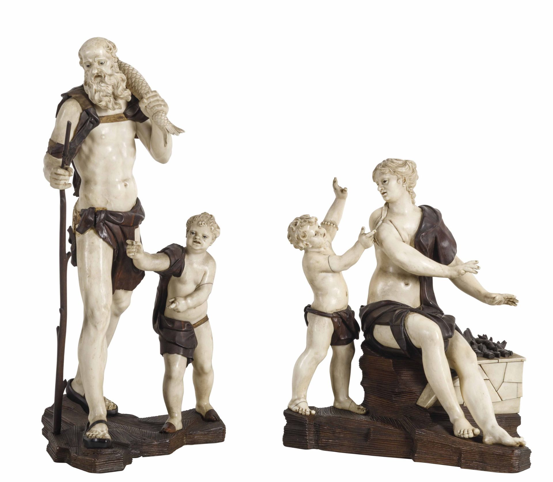 La famiglia del pescatore. Avorio, essenze lignee e vetro. Simon Troger (1683-1768). [...]