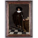 Artista fiammingo del XVII secolo, Gentiluomo in piedi in abito marrone - olio su [...]