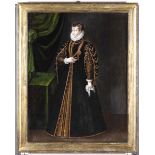 Artista centro-europeo del XVI secolo, Ritratto di Maria Stuarda in piedi in abito [...]