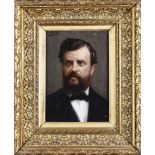 Firmato M. Mathey, inizio XX secolo, Ritratto di gentiluomo barbuto - olio su tela, [...]