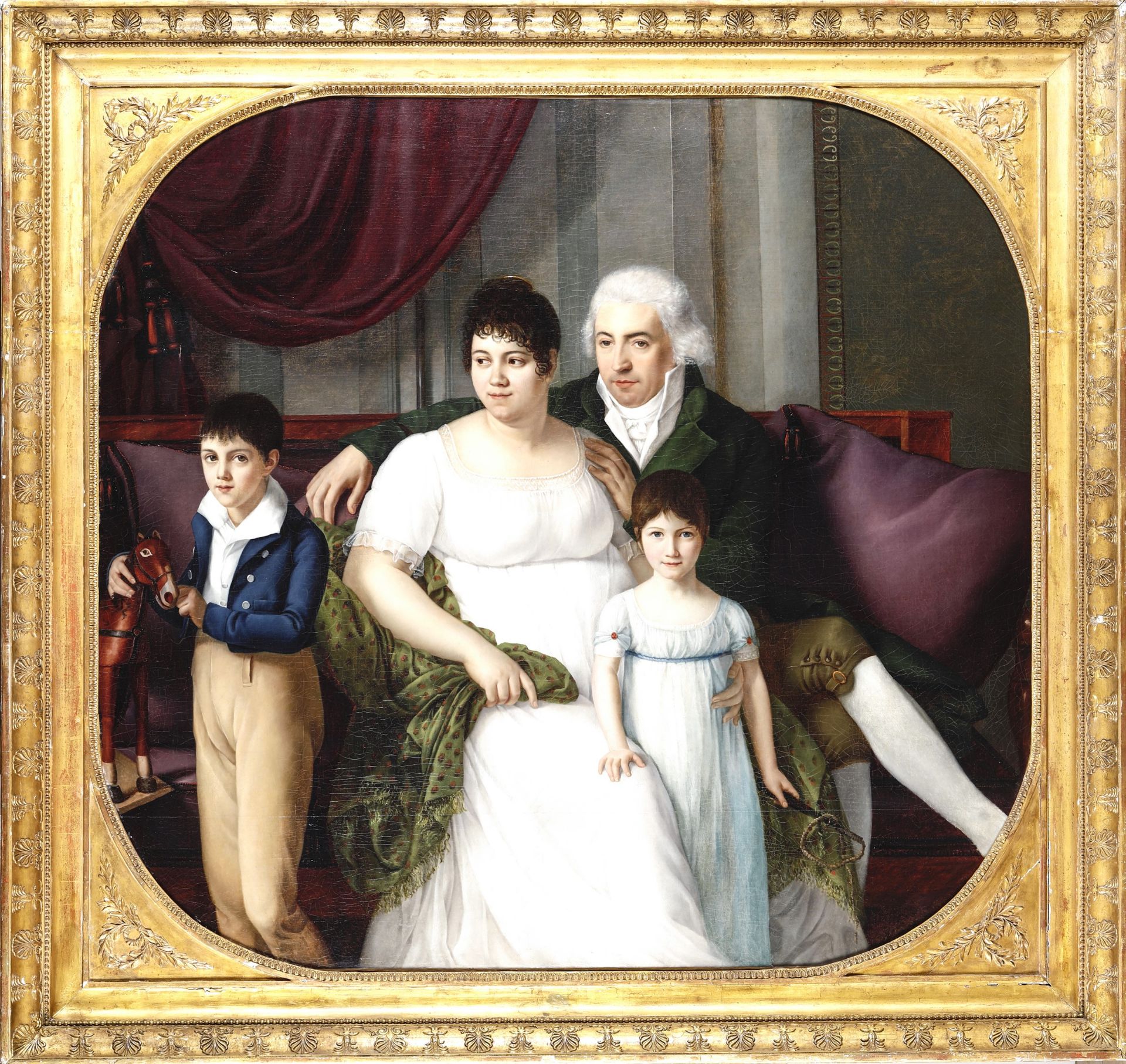 Artista francese degli inizi del XIX secolo, Grande ritratto di famiglia - olio su [...]