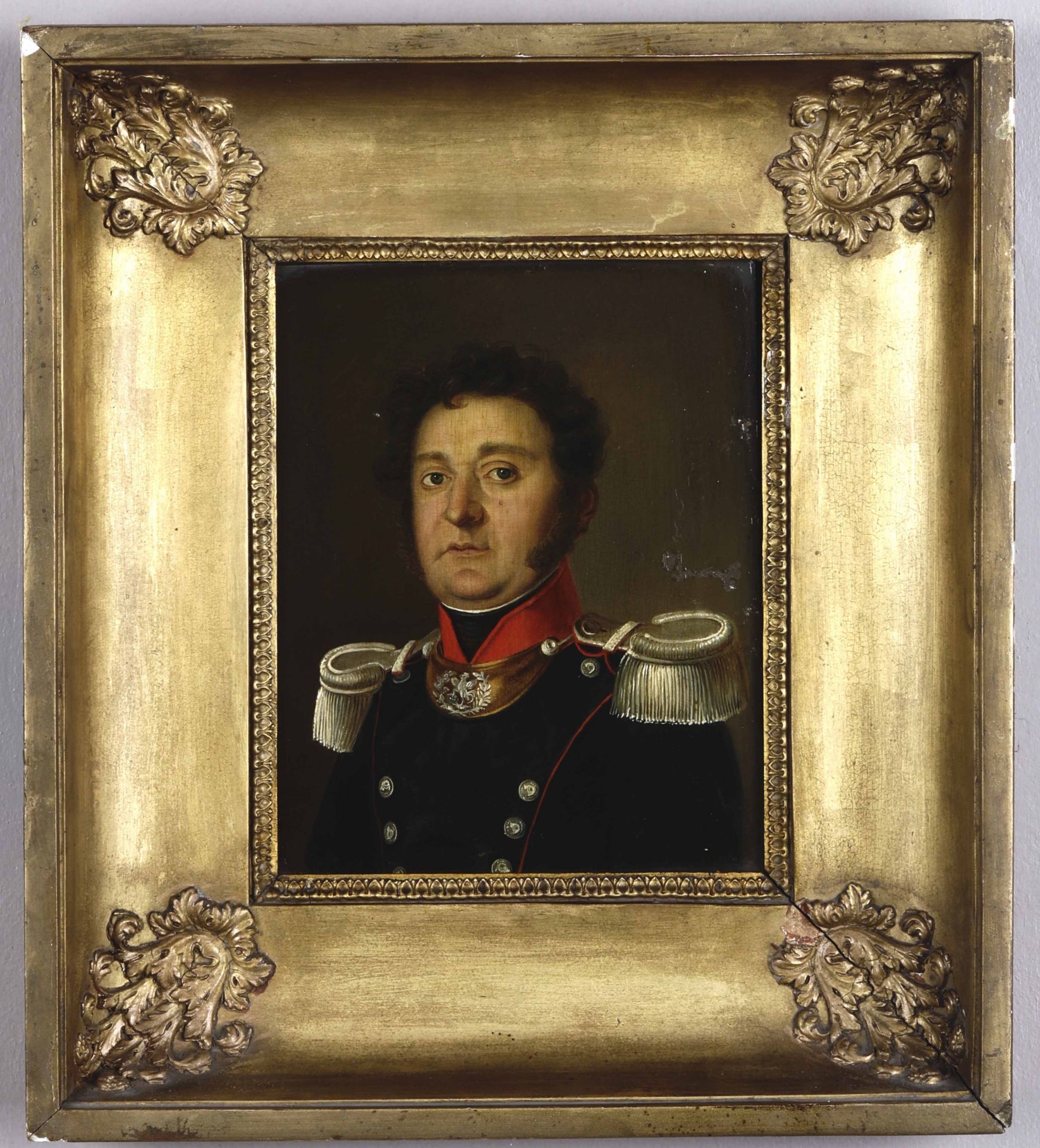 Artista francese del XIX secolo, Ritratto di ufficiale francese - olio su rame, cm [...]