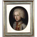 Artista austriaco del XVIII secolo, Ritratto di giovane in uniforme e parrucca bianca [...]