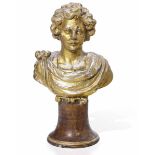 Busto maschile. Legno scolpito e dorato. Italia XVIII secolo, - altezza cm 32, con [...]